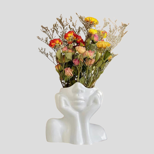 Vase Thinking Girl