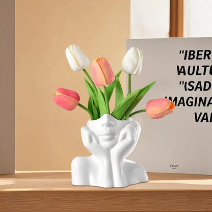 Vase Thinking Girl