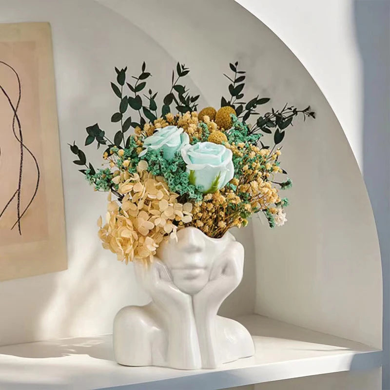 Vase Thinking Girl